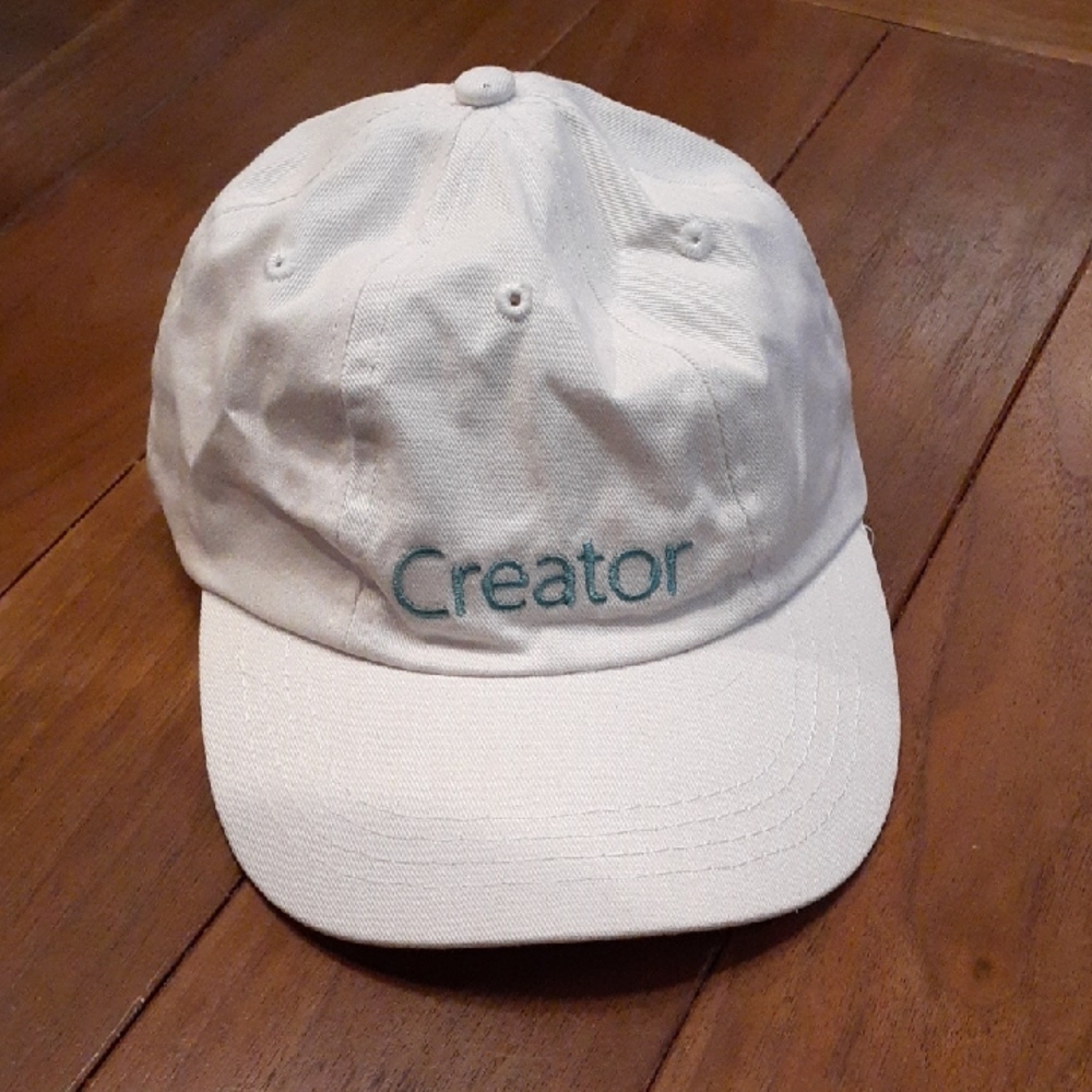 White Kids Baseball Cap with Embroidered Text, 7" Across.
